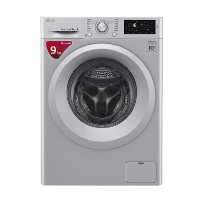 LG洗衣机WD-M51VNG25 9公斤大容量 DD直驱变频电机 滚筒洗衣机 中途加衣 洁桶洗 快洗 奢华银 智能诊断