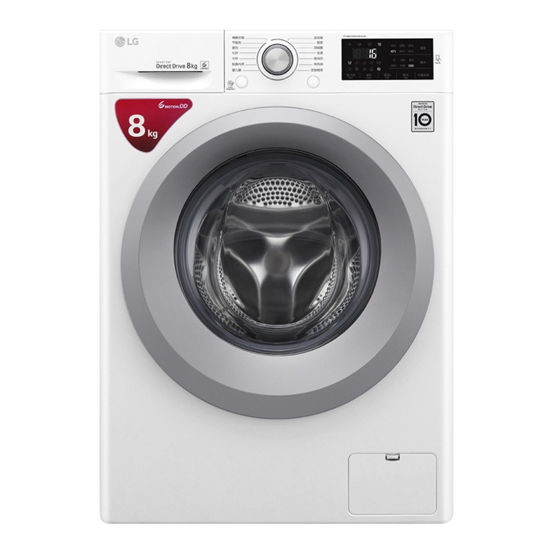 LG洗衣机WD-N51TNG21 8公斤DD变频电机 滚筒 6种智能手洗 中途加衣 智能诊断 95°煮洗 洁桶洗