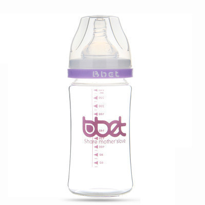 巴比象高硼硅中口玻璃奶瓶240ML紫色 BX-0008