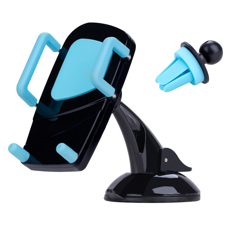 Capshi 车载手机支架 360度导航支架+赠空调出风口固定底座 蓝色