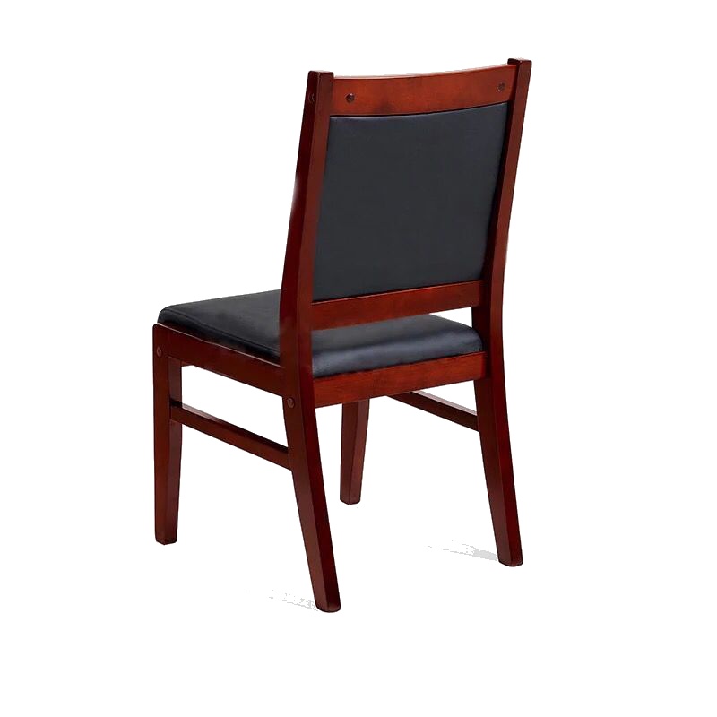 [万保]办公家具 木质办公椅 皮质座椅实木贴皮会议椅 现代中式社区办公椅 电脑椅