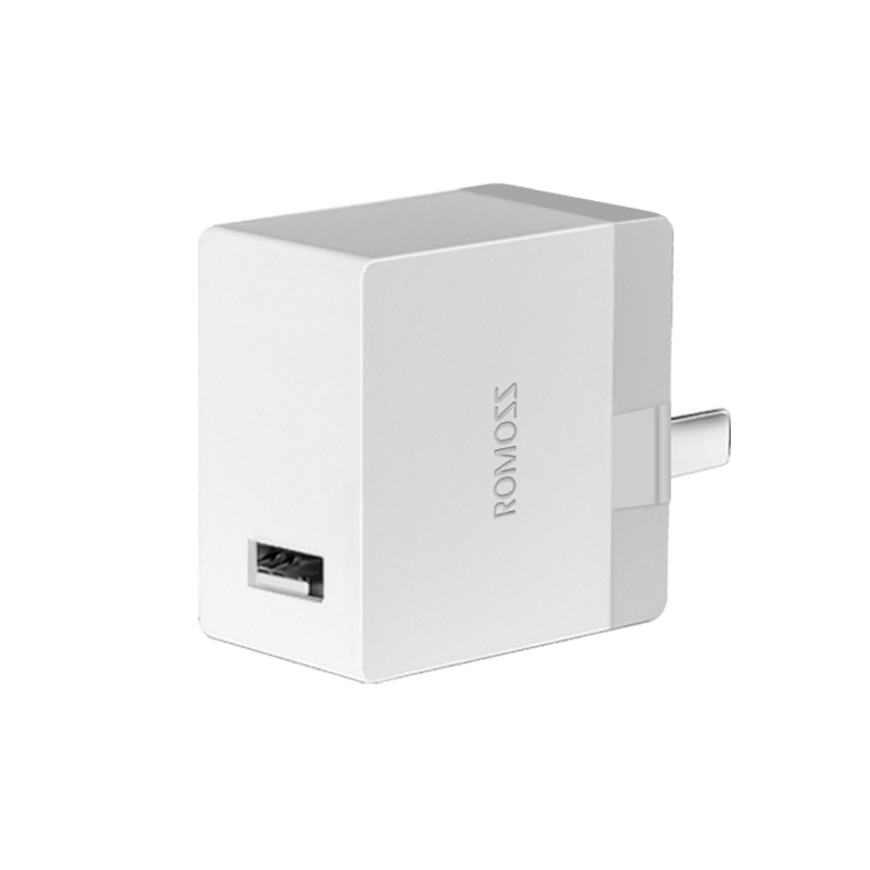 罗马仕(ROMOSS)AC11 适配器快充2.1A 手机/平板/移动电源充电器 USB电源适配器 可折叠充电头 白色