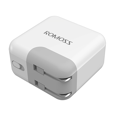 罗马仕(ROMOSS)AC12S双USB 5V适配器快充2.1A 手机/平板/移动电源通用插头 可换插脚旅行充电器15W