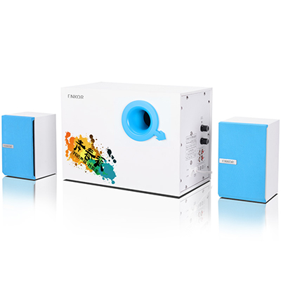 恩科ENKOR P111PLUS 多媒体2.1电脑音箱笔记本低音炮 蓝色