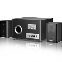 恩科(ENKOR)S2850U 多媒体电脑音响音箱木质2.1低音炮支持SD卡U盘 黑色