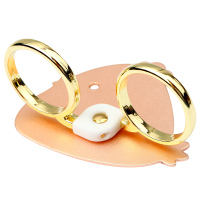 I-Mu/幻响 百变萌小吉 创意指环扣 360度旋转 双指环手机支架 金属材质 强力粘胶 防止手机滑落