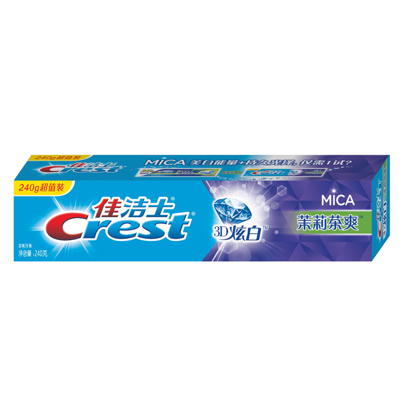 佳洁士 3D炫白茉莉茶爽 牙膏 240g (条)