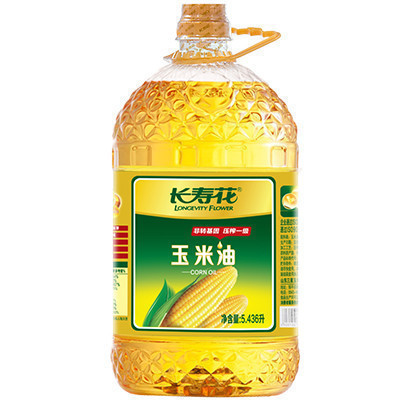长寿花 压榨一级食用油 玉米油5.436L 非转基因 清香不油腻 绿色食品