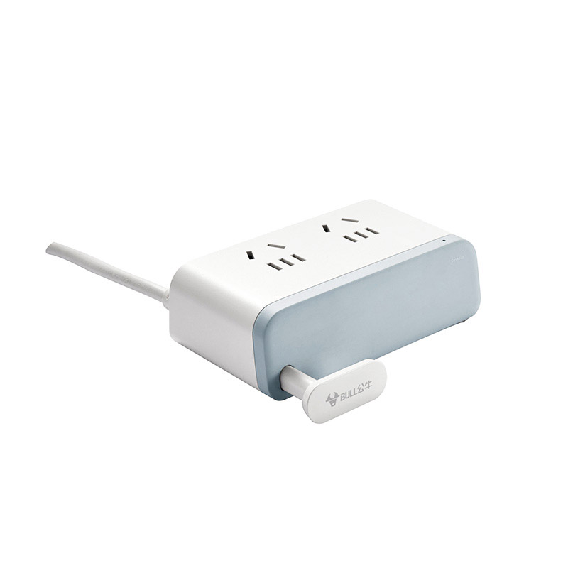 公牛（bull）新国标GN-U202U全长1.8米二位带USB桌面插座带手机支架插座/接线板/插线板/排插 白色