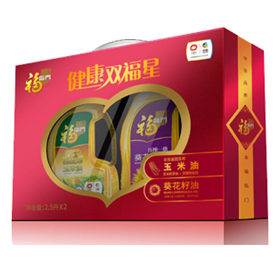 福临门玉米油2.5L + 葵花油2.5L两桶礼盒装 健康好礼