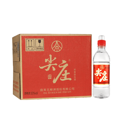 五粮液出品 尖庄 PET 50度 浓香型白酒 475ml*12 整箱装