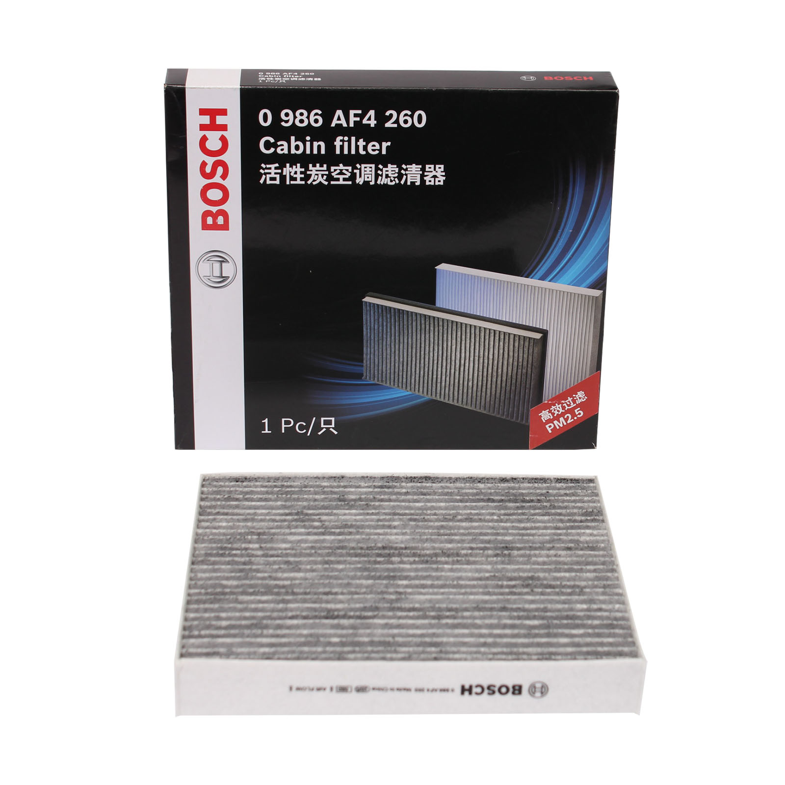 博世(Bosch)活性炭空调滤清器0986AF4260（新皇冠/普拉多/卡罗拉/RAV4/凯美瑞/汉兰达/逸致/锐志）