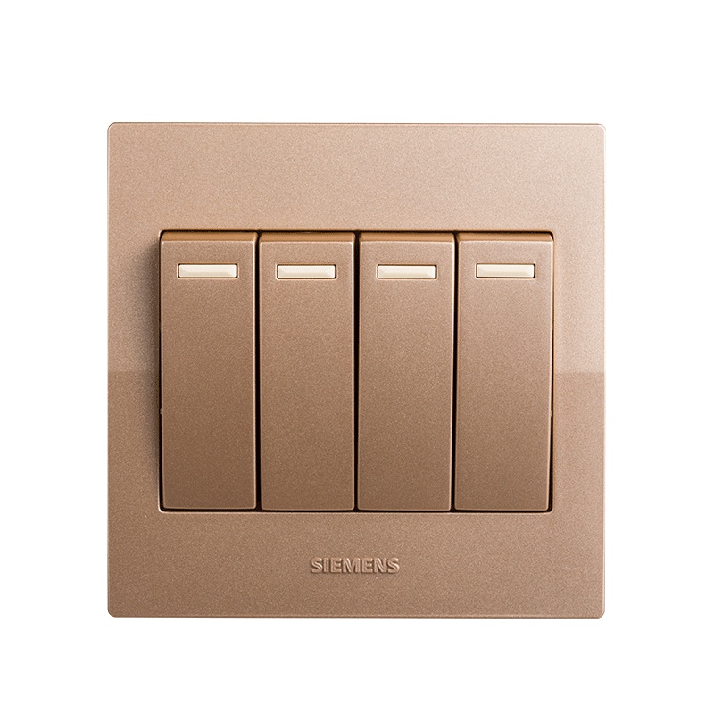 西门子(SIEMENS)开关插座 悦动香槟金系列四开双控带荧光5TA80443NC03