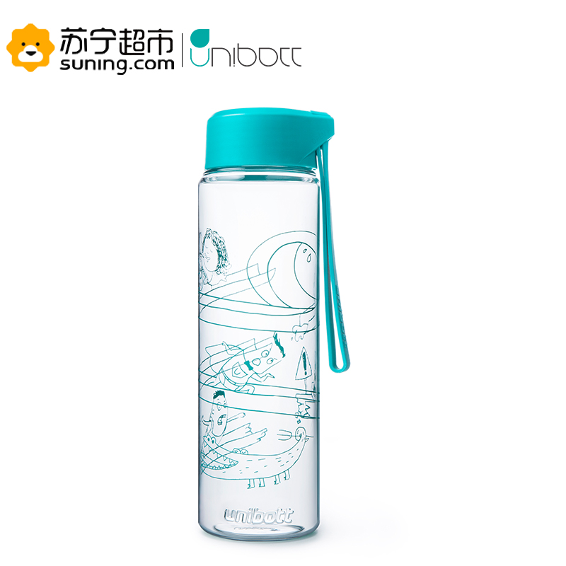 优道Unibott美国进口Tritan材质运动水杯 塑料水杯苏宁自营水杯 图案水杯 500ml