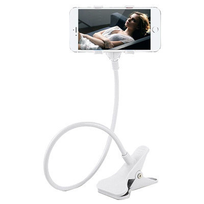 capshi 白色 懒人支架看电视桌面直播床上适于苹果三星华为小米魅族等6.3英寸通用夹子平板支架