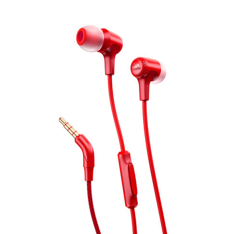 JBL E15 入耳式线控耳机 有线立体声音乐耳机 红色