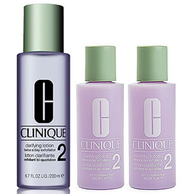 倩碧Clinique明肌净透水混合性偏干性/2号/200ml+明肌净透水2号60ml*2 光滑水嫩