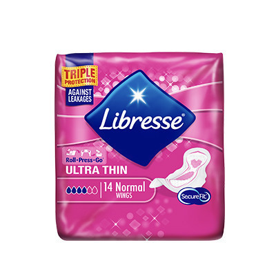 [苏宁超市]轻曲线Libresse日用卫生巾 动态贴护塑形 丝薄棉柔 一般流量型 240mm*14片[欧洲原装进口]