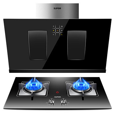 SUPOR/苏泊尔 J717+QB517侧吸油烟机燃气灶套餐烟机灶具抽油烟机烟灶套装(液化气)