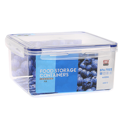 海兴(HAIXIN)四边扣长方保鲜盒罐4600ml 蓝色