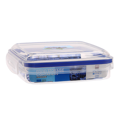 海兴(HAIXIN)四边扣长方保鲜盒罐400ml 天蓝色