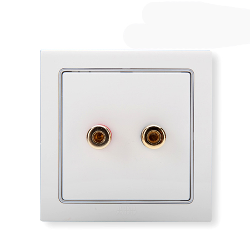 ABB开关插座 德宁雅白 一位/二孔音响插座86型卡拉OK面板AN341