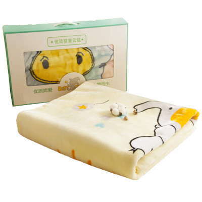 优简婴儿毛毯礼盒新生儿盖毯双层加厚秋冬季云毯宝宝毯子睡毯