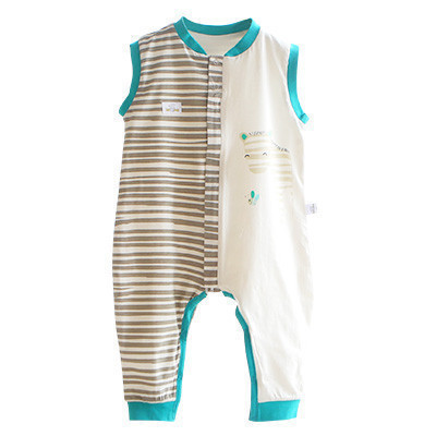 优简 婴儿睡袋薄款夏季纯棉儿童睡袋无袖宝宝分腿睡袋防踢被睡衣