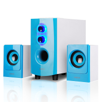恩科(ENKOR)E60B 电脑多媒体笔记本木质蓝牙音箱 2.1组合音响低音炮支持U盘SD卡 蓝色