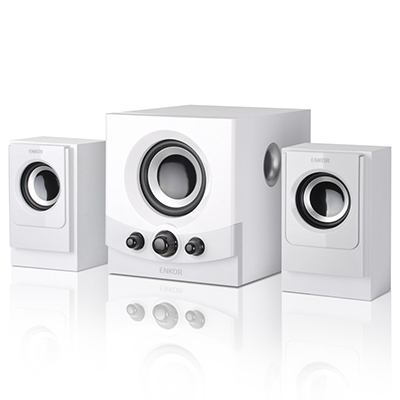 恩科(ENKOR)E600 有源2.1多媒体电脑音响木质低音炮音箱 灰色