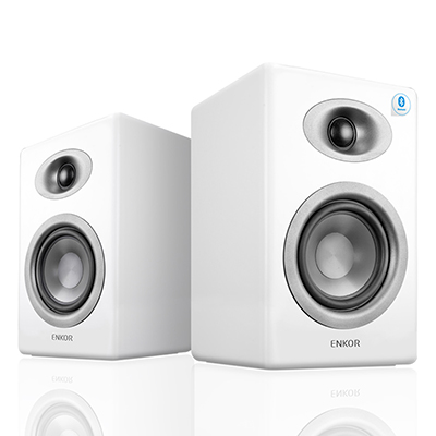 恩科(ENKOR)MD30B 有源书架2.0HIFI音箱 蓝牙音响 U盘NFC 白色