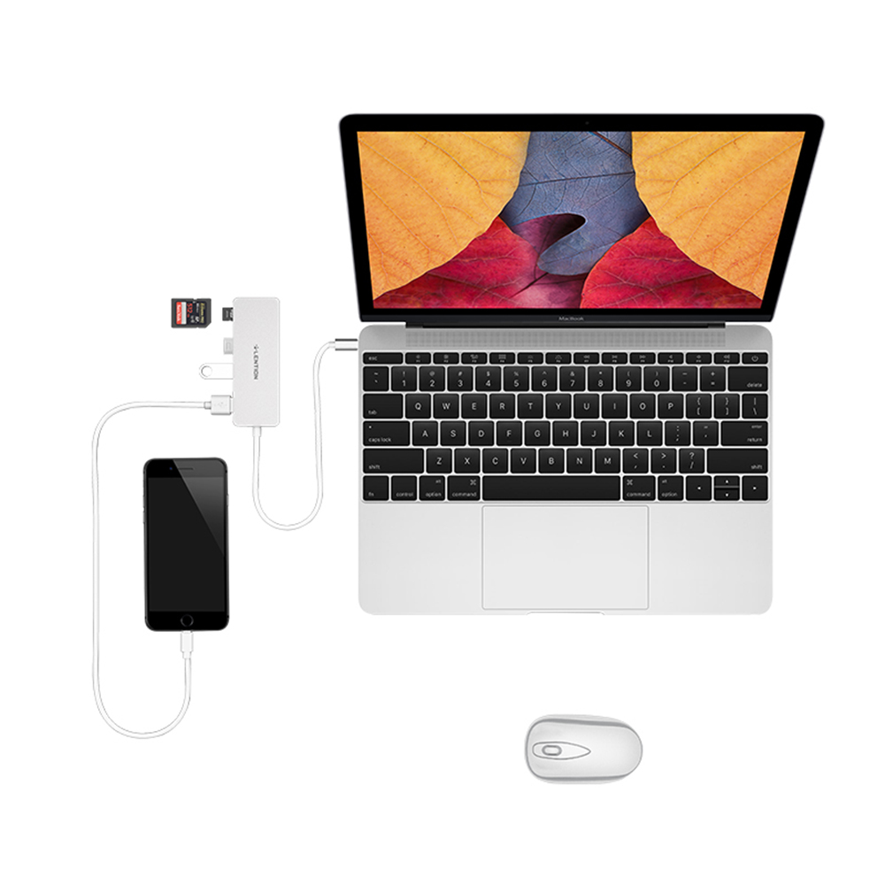 Lention蓝盛 C15云翼系列苹果笔记本Type-C转接器 USB-C转USB3.0支持所有Type-C设备简约风