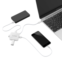 Lention蓝盛 C11方菱系列苹果笔记本Type-C转USB TYPE-C 一拖四转换器 USB-C转换头0.11