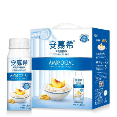 伊利安慕希希腊风味酸奶黄桃燕麦200g