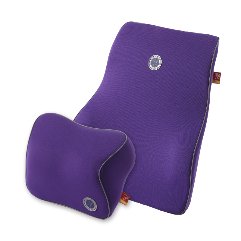 GiGi （吉吉）汽车头枕腰靠套装记忆棉 车用靠垫 汽车腰靠 四季护腰枕背垫G-1107+G-1110