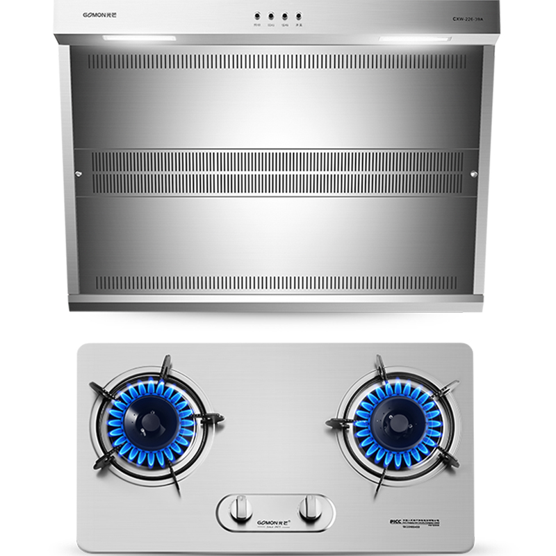 光芒(GOMON)侧吸式静音除味触控式抽油烟机燃气灶烟灶套餐CXW-226-39A+500X13立方 液化气