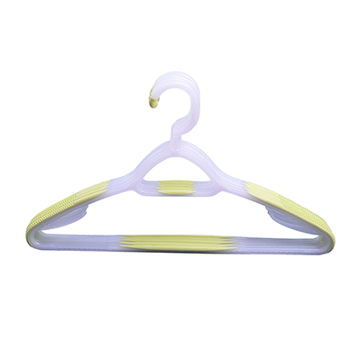 思倍多 干湿两用防滑绿灰搭配衣架塑料多功能衣服撑衣架晾晒衣架挂衣架