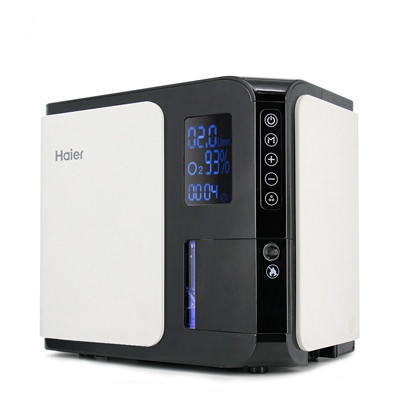 海尔(Haier)家用氧气机老人孕妇吸氧机 带氧浓度监测1-6升可调节 HMC-EHA 医用级2升制氧机