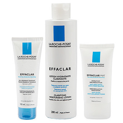 理肤泉LA ROCHE-POSAY清痘净肤三件套（爽肤水200ml+乳液40ml+洁面啫喱125ml)