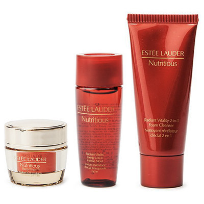 雅诗兰黛Estee Lauder鲜亮焕采三件套（洁面乳30ml+滋润型精粹水30ml+凝霜15m