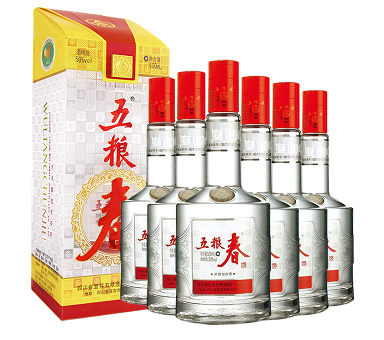 五粮液 五粮春 50度浓香型白酒 500ml*6瓶整箱装