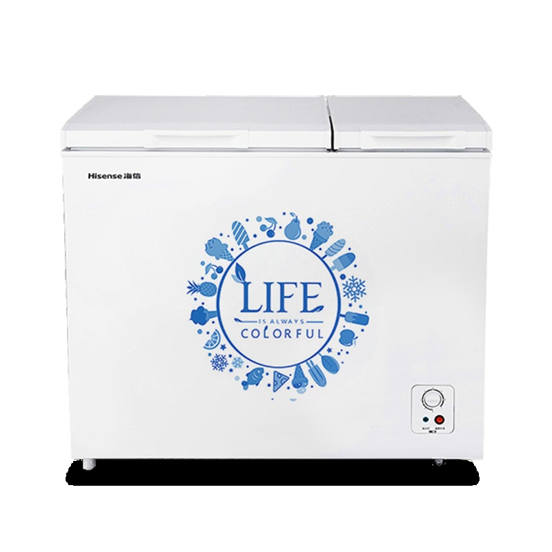 海信(Hisense)BCD-206NU/A 冰柜 家用商用小型卧式冷藏冷冻双温 冷柜(珍珠白)
