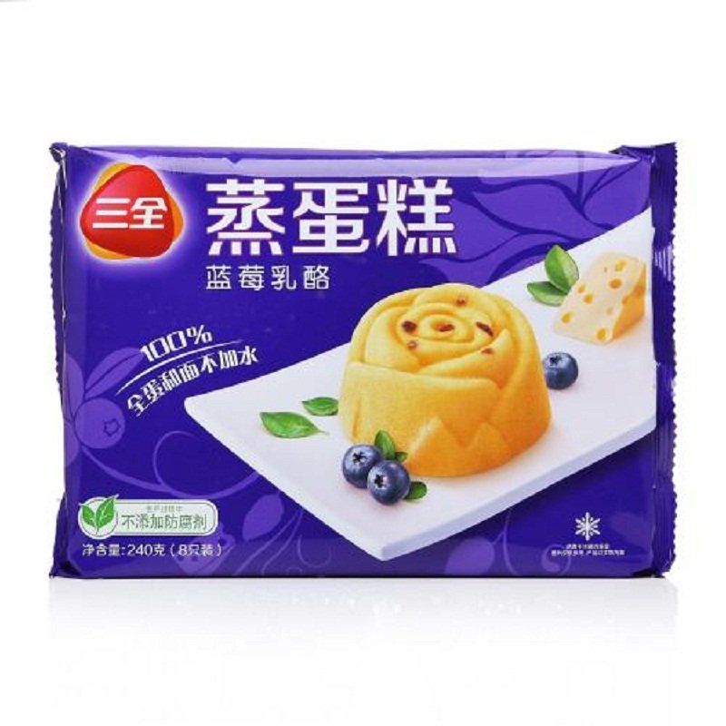 三全240g蒸蛋糕蓝莓乳酪