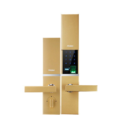 海尔(Haier)指纹锁 HL-30PF3 家用防盗门锁 密码锁 智能锁 电子锁 香槟金 通用型