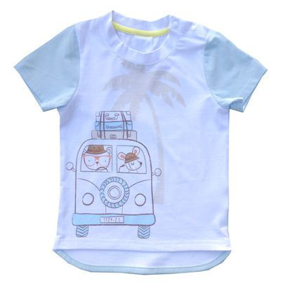 安笛贝乐品牌男童白色夏季T恤纯棉吸汗男孩夏日拼色短袖上衣中大童夏装时尚修身潮90-130cm