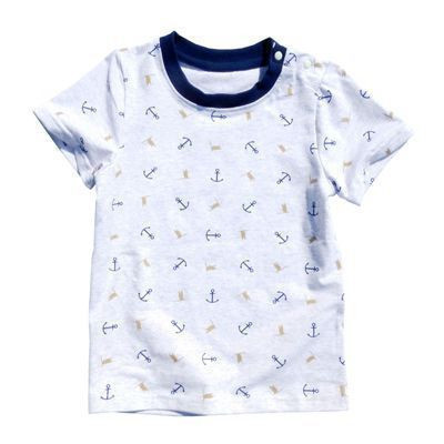 安笛贝乐品牌宝宝灰色短袖t恤夏季纯棉中小童上衣幼儿童短袖T恤男童打底半袖夏装90-130cm