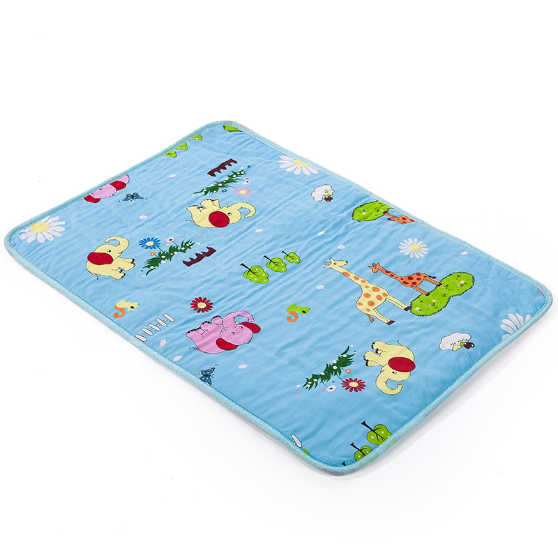 婴蓓纯棉宝宝超大号隔尿垫印花卡通尿垫120*80 两条装