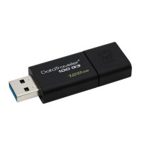 金士顿(Kingston)DT100G3 128GB USB3.0 U盘 黑色 商务滑盖 高速便捷