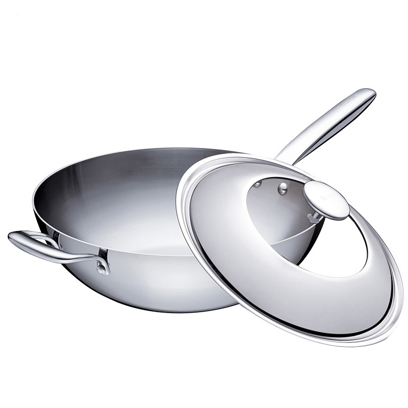 苏泊尔(SUPOR)304不锈钢炒锅无涂层三层复合钢30cm电磁炉燃气通用CC30V1