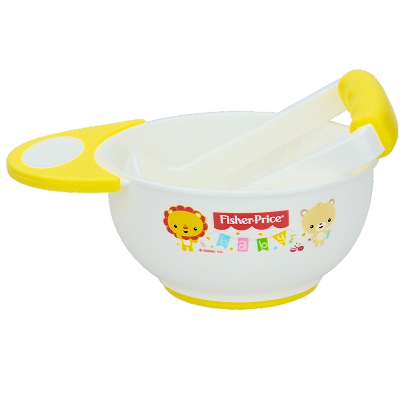 费雪牌(FISHER-PRICE) PP婴儿研磨碗宝宝蔬果泥食物研磨器手动辅食碗料理 FP-8014 黄色300ML